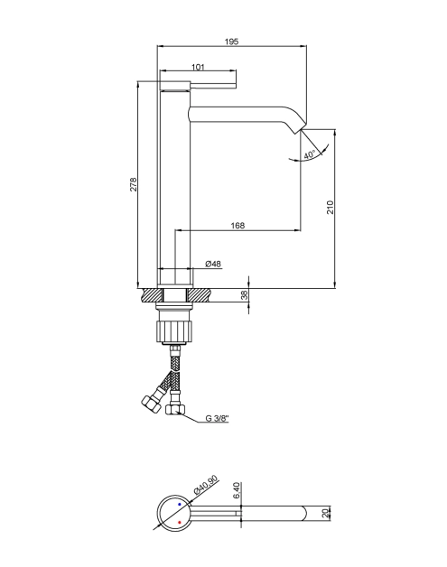 Zdjęcie: Bateria umywalkowa wysoka Kalitea czarny INVENA