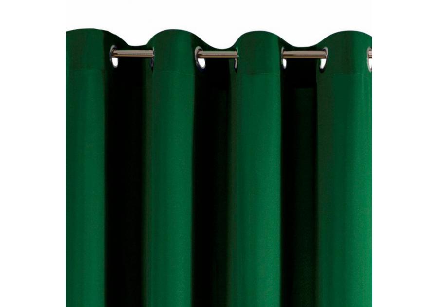 Zdjęcie: Zasłona Mirona 140x250 cm ciemnozielona na przelotkach EUROFIRANY