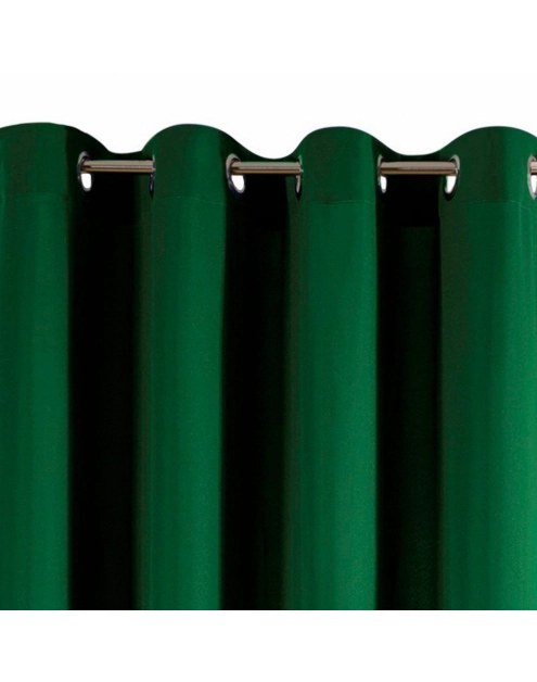 Zdjęcie: Zasłona Mirona 140x250 cm ciemnozielona na przelotkach EUROFIRANY