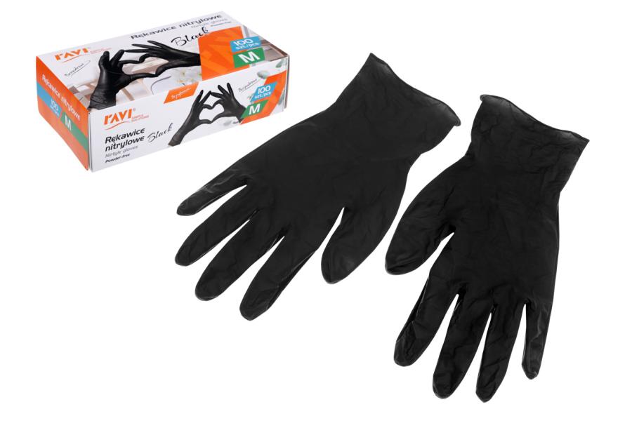 Zdjęcie: Rękawice nitrylowe Black 100 sztuk M 10920 RAVI