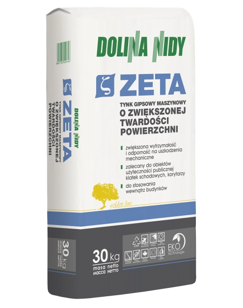 Zdjęcie: Tynk gipsowy Zeta maszynowy o zwiększonej twardości 30 kg DOLINA NIDY