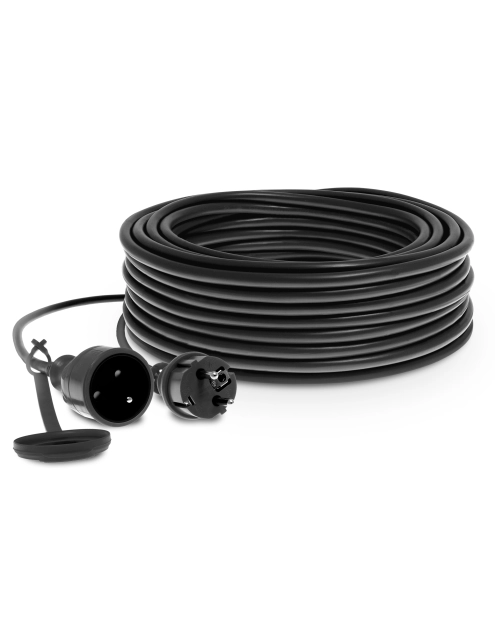 Zdjęcie: Przedłużacz warsztatowy gumowy, jednogniazdowy PJ-PRO/Z/20M/3X1/H05RR-F czarny KEL