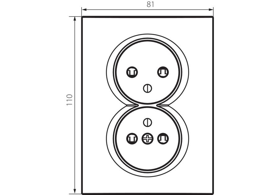 Zdjęcie: Gniazdo podwójne francuskie Logi 02-1260-102 MOWION