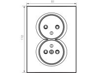 Zdjęcie: Gniazdo podwójne francuskie Logi 02-1260-102 MOWION