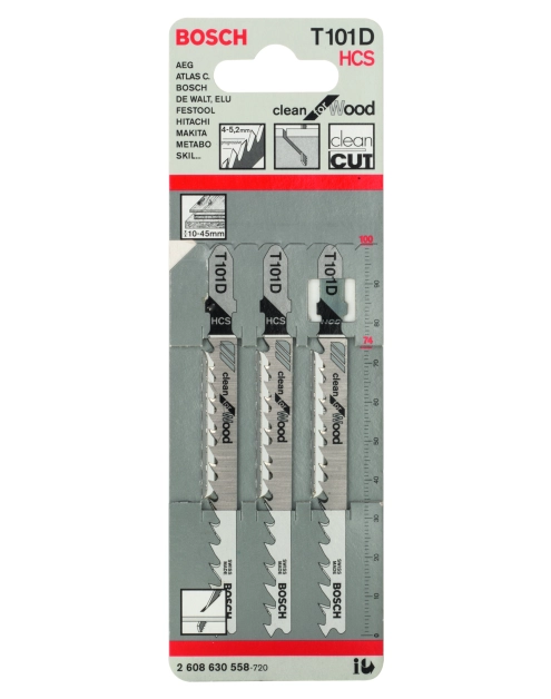 Zdjęcie: Brzeszczot do drewna T 101 D, 3 sztuki BOSCH