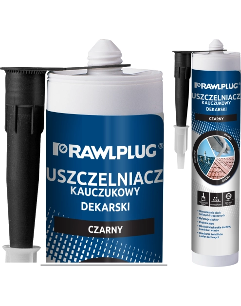 Zdjęcie: Uszczelniacz dekarski kauczukowy R-SL-DEK czarny 300 ml RAWLPLUG