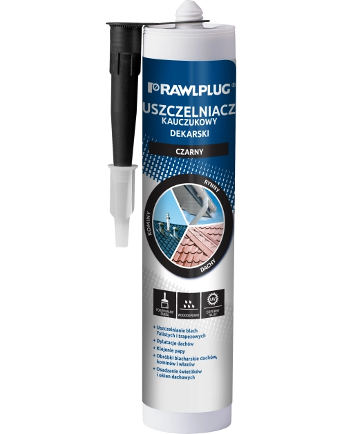 Zdjęcie: Uszczelniacz dekarski kauczukowy R-SL-DEK czarny 300 ml RAWLPLUG