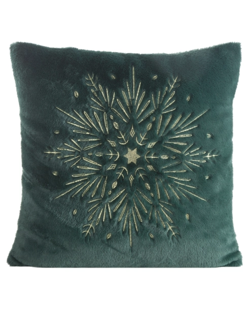 Zdjęcie: Poduszka dekoracyjna świąteczna 45x45 cm ciemnozielono-złota EUROFIRANY
