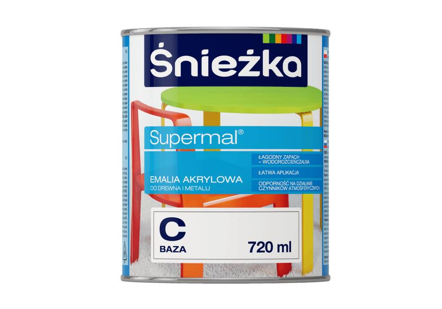 Zdjęcie: Emalia akrylowa Supermal BazaC 0,72L ŚNIEŻKA