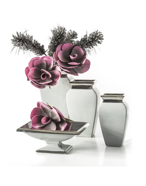 Zdjęcie: Wazon Des 14x8x25 cm popielato-srebrny EUROFIRANY