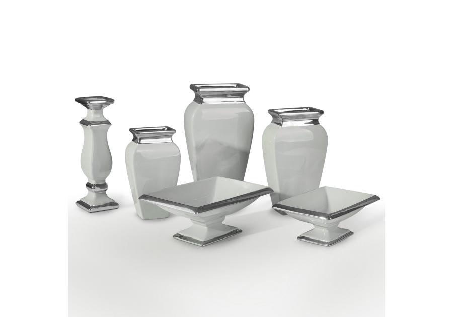 Zdjęcie: Wazon Des 14x8x25 cm popielato-srebrny EUROFIRANY