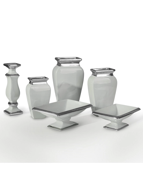 Zdjęcie: Wazon Des 14x8x25 cm popielato-srebrny EUROFIRANY