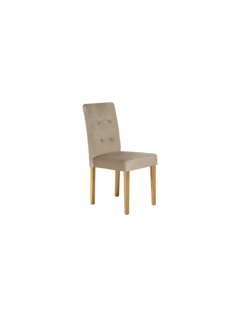 Zdjęcie: Krzesło tapicerowane Karo beżowe nogi kolor neutralny TS INTERIOR