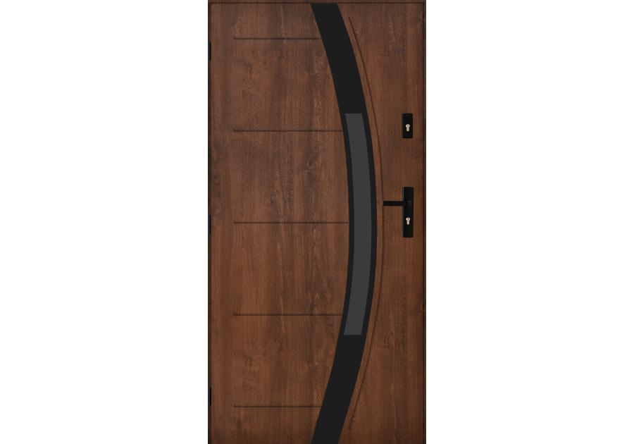 Zdjęcie: Drzwi zewnętrzne amazonka orzech 90l komplet PANTOR