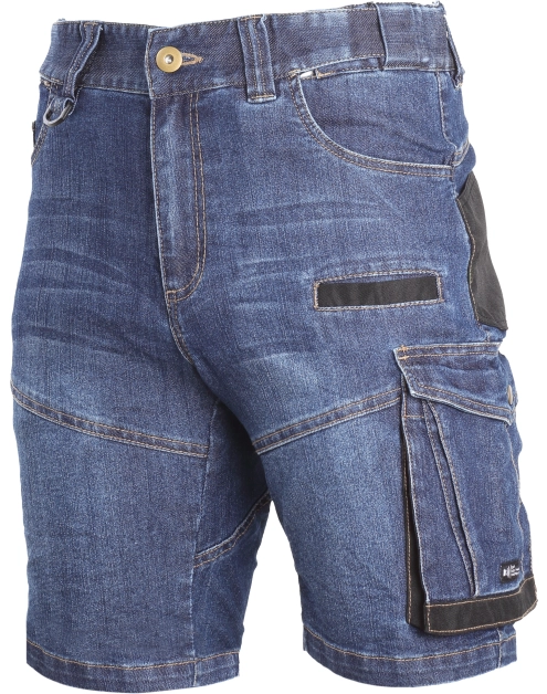 Zdjęcie: Spodenki krótkie jeans, niebieskie stretch ze wzmocnieniami,S,CE,LAHTI PRO
