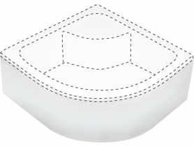 Osłona brodzika półokrągła 80x80 cm Deep biały DEANTE