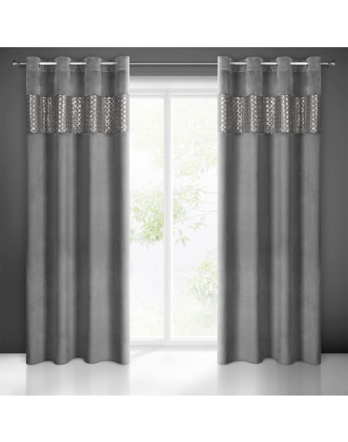 Zdjęcie: Zasłona gotowa Margot 140 x 250 cm grafitowy EUROFIRANY