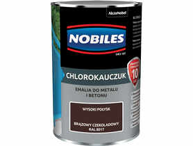 Emalia do metalu i betonu Chlorokauczuk brązowy czekoladowy wysoki połysk 0,9 L NOBILES