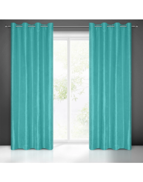 Zdjęcie: Zasłona gotowa Ada 140x250 cm turkusowy EUROFIRANY
