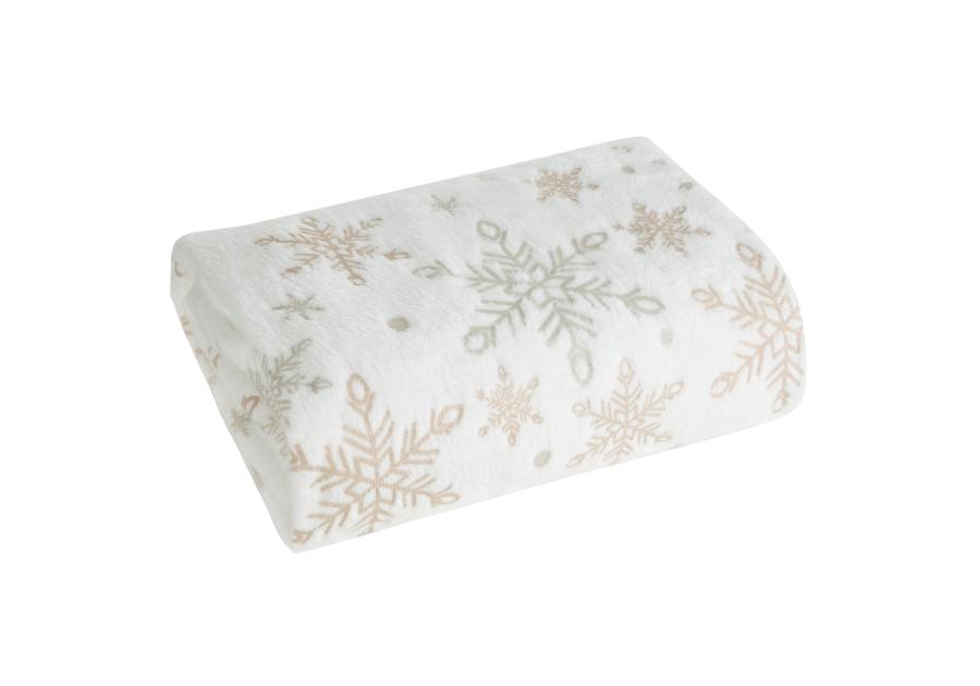 Zdjęcie: Koc świąteczny typu Flano 150x200 cm kremowo-biały EUROFIRANY