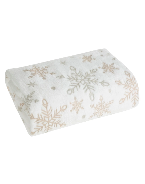 Zdjęcie: Koc świąteczny typu Flano 150x200 cm kremowo-biały EUROFIRANY