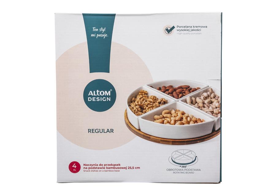 Zdjęcie: Zestaw 4 naczyń Regular na podstawie bambusowej 25,5 cm ALTOM DESIGN