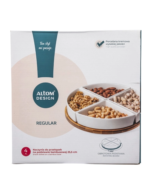 Zdjęcie: Zestaw 4 naczyń Regular na podstawie bambusowej 25,5 cm ALTOM DESIGN
