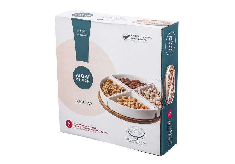 Zdjęcie: Zestaw 4 naczyń Regular na podstawie bambusowej 25,5 cm ALTOM DESIGN