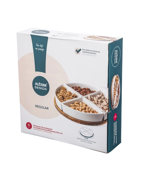 Zdjęcie: Zestaw 4 naczyń Regular na podstawie bambusowej 25,5 cm ALTOM DESIGN