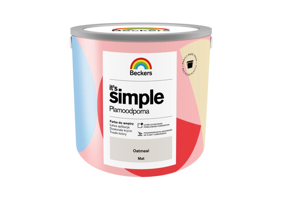 Zdjęcie: Farba do ścian i sufitów Its Simple Oatmeal 2,5 L BECKERS