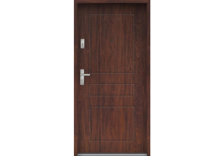 Zdjęcie: Drzwi wejściowe do mieszkań Bastion T-56 Kasztan 80 cm prawe ODP KR CENTER