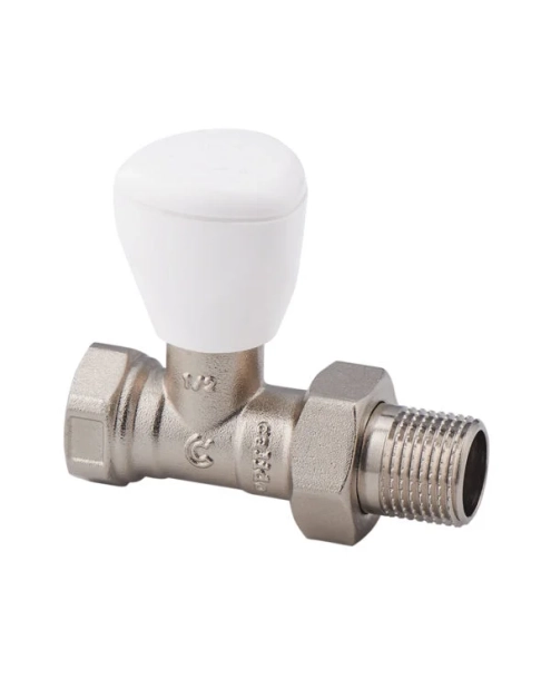 Zdjęcie: Zawór na zawieszce grzejnikowy zasilający prosty 1/2" CALIDO