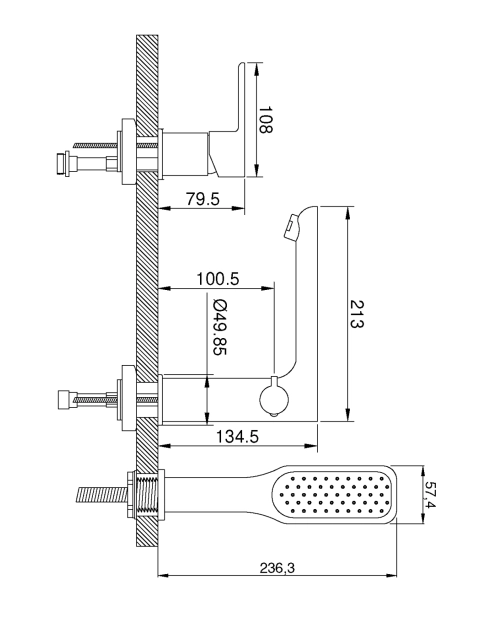 Zdjęcie: Bateria wannowa 3-otworowa Dokos biały/chrom INVENA