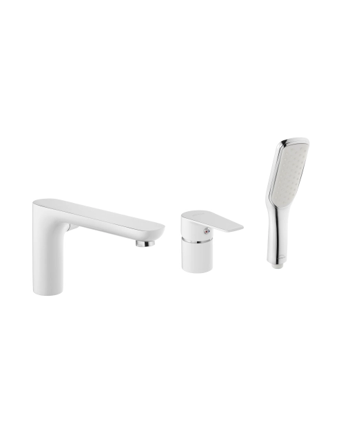 Zdjęcie: Bateria wannowa 3-otworowa Dokos biały/chrom INVENA