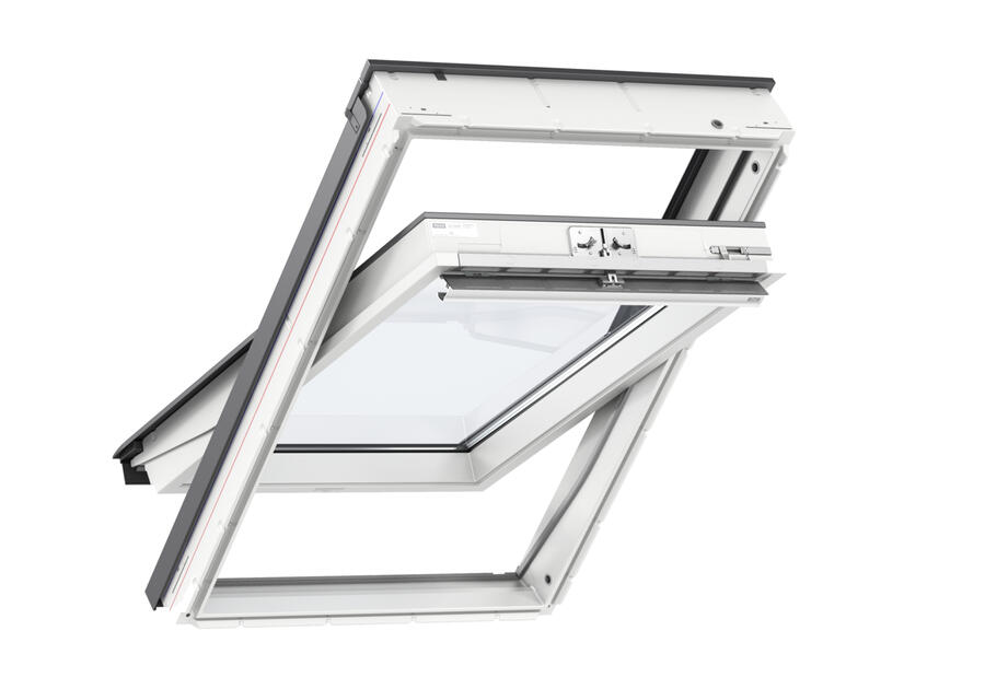 Zdjęcie: Okno GGU 0066 drewniano-poliuretanowe otwierane u góry, 66x140 cm VELUX