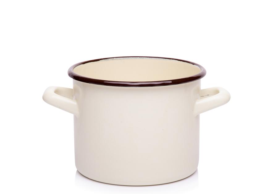 Zdjęcie: Garnek bez pokrywki 16 cm - 2,2 L gładki kremowy EMALIA PLESZEW