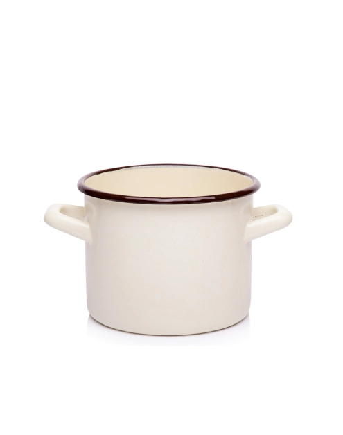 Zdjęcie: Garnek bez pokrywki 16 cm - 2,2 L gładki kremowy EMALIA PLESZEW