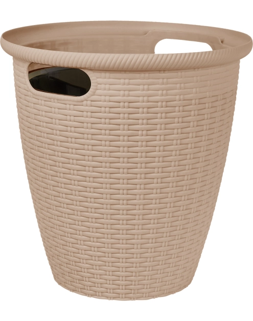 Zdjęcie: Donica rattanowa D 328 mm - 20 L z doniczką wewnętrzną 11 L mleczna czekolada DMS