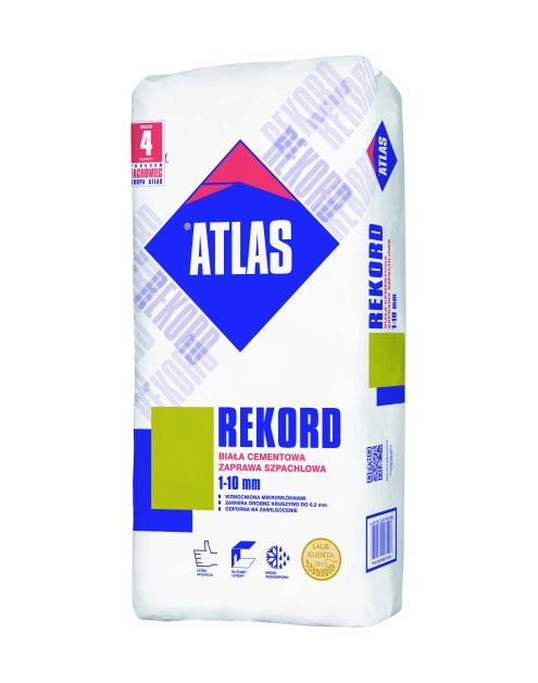 Zdjęcie: Zaprawa szpachlowa cementowa biała Rekord 25 kg ATLAS