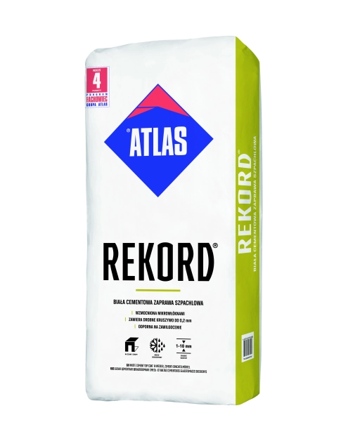 Zdjęcie: Zaprawa szpachlowa cementowa biała Rekord 25 kg ATLAS