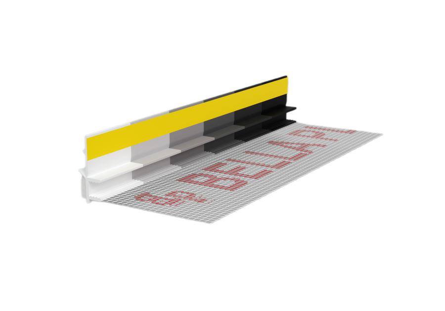 Zdjęcie: Listwa PVC BP13 L250 9/6 szary ciemny, przyokienna, dylatacyjna, z siatką i z uszczelką BELLA PLAST