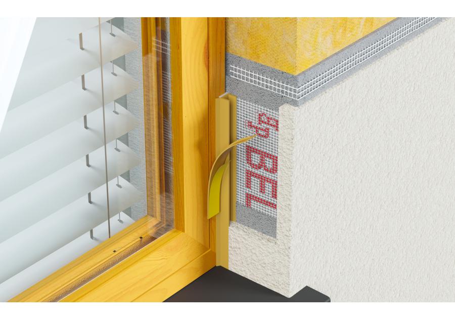 Zdjęcie: Listwa PVC BP13 L250 9/6 szary ciemny, przyokienna, dylatacyjna, z siatką i z uszczelką BELLA PLAST