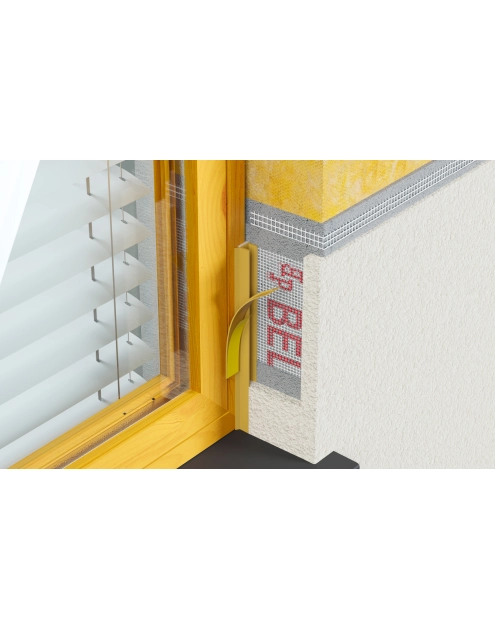 Zdjęcie: Listwa PVC BP13 L250 9/6 szary ciemny, przyokienna, dylatacyjna, z siatką i z uszczelką BELLA PLAST