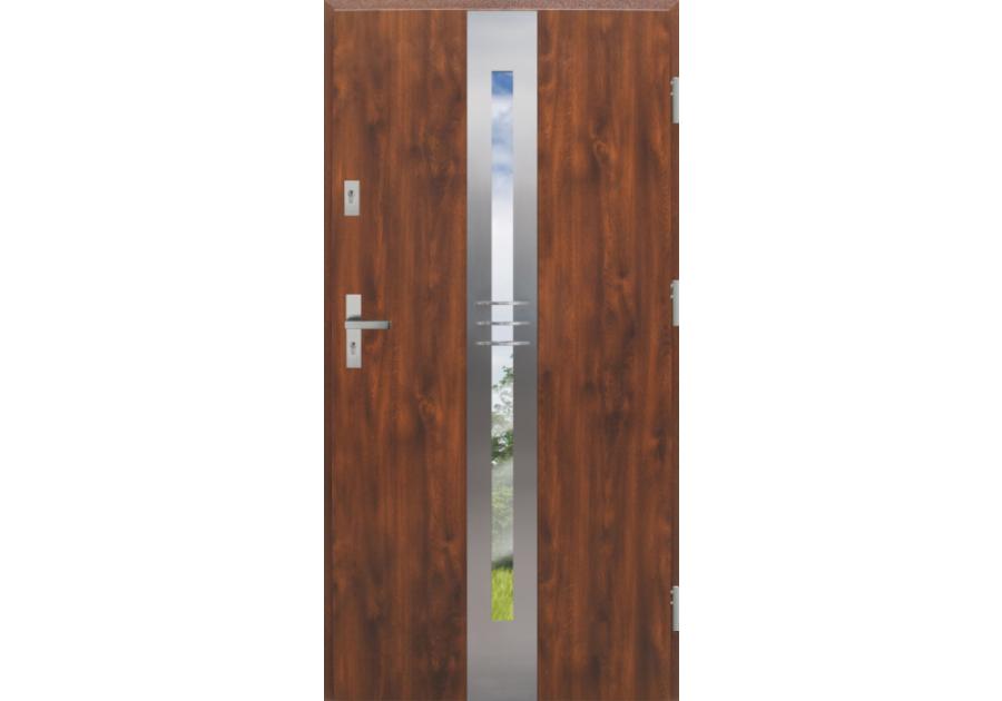 Zdjęcie: Drzwi zewnętrzne stalowo-drewniane Disting Otello 06 Dąb złoty 80 cm prawe KR CENTER