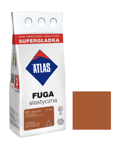 Zdjęcie: Fuga elastyczna kolor 022 orzechowy alubag 2 kg ATLAS