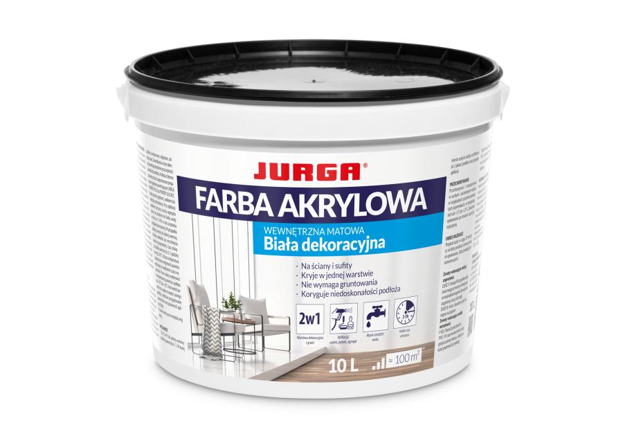 Zdjęcie: Farba wewnętrzna biała matowa 10 L JURGA