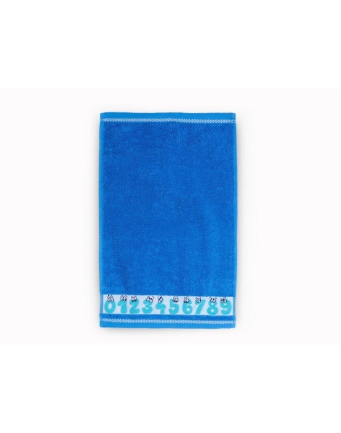 Zdjęcie: Ręcznik dziecięcy 30x50 cm cyferki niebieski MISS LUCY