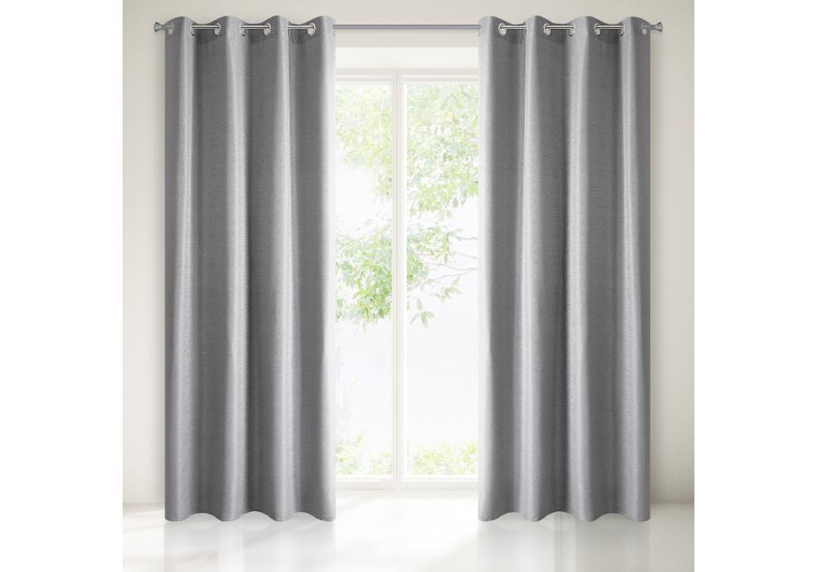 Zdjęcie: Zasłona Petra 140x250 cm stalowa na przelotkach EUROFIRANY