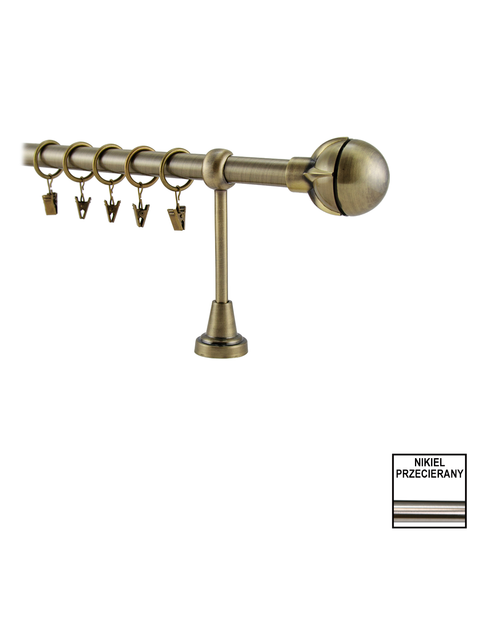 Zdjęcie: Karnisz pojedynczy Valentina fi 19 mm - 160 cm stella nikiel KARWEL