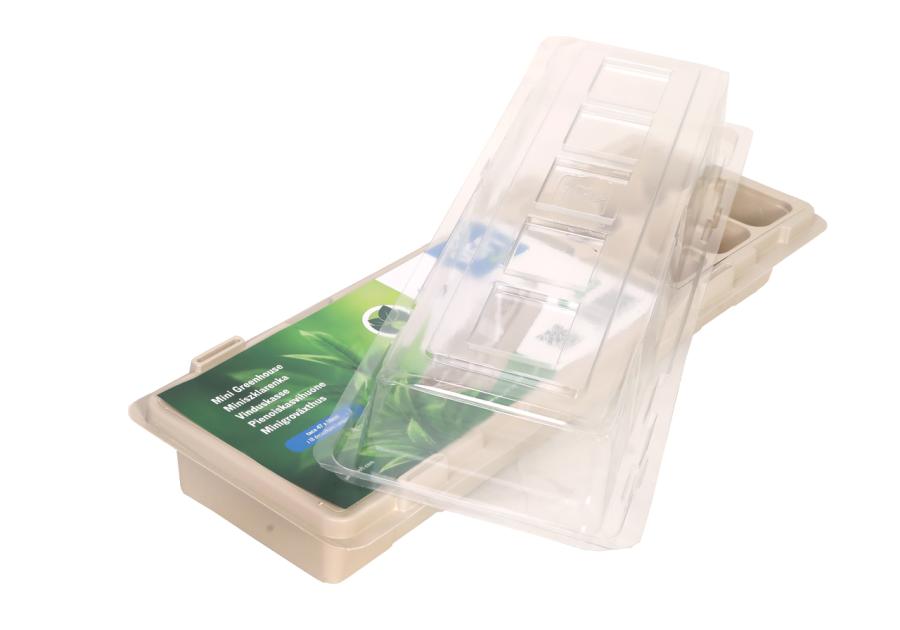 Zdjęcie: Miniszklarenka 47x16 cm z 18 doniczkami, z przykryciem VEFI